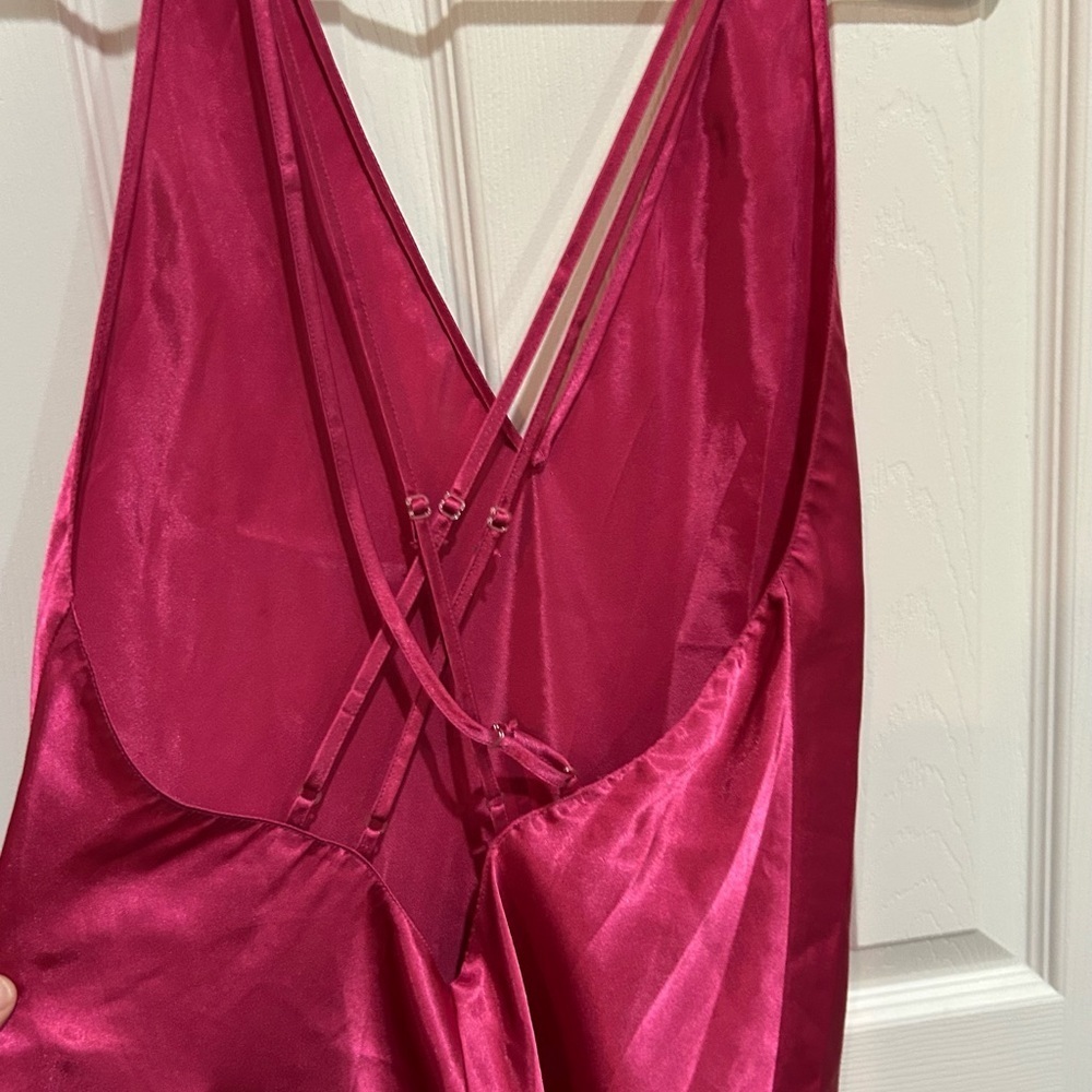 Frederick's of Hollywood Vibrant Pink long slip dress medium - Picture 4 of 5